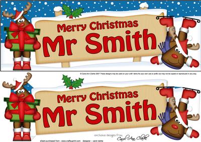 Xmas Mr Smith Rudolph Signpost Lge Dl Decoupag