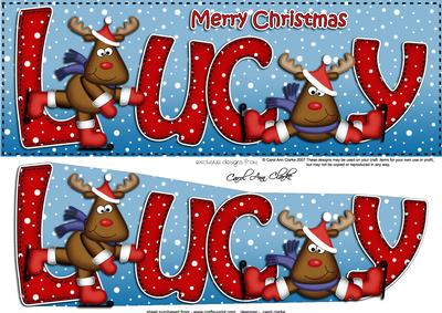 Xmas Lucy Rudolph Large Dl & 3D Decoupage