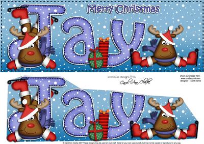 Xmas Jay Rudolph Large Dl & 3D Decoupage