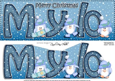 Xmas Mylo Penguins Large Dl & 3D Decoupage