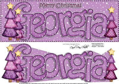 Xmas Georgia Trees Large Dl & 3D Decoupage