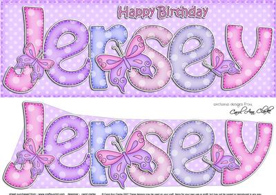 Birthday Jersey Butterflies Large Dl Quick Card 3D Decoupage