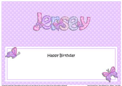 Birthday Jersey Butterflies Large Dl Matching Lge Dl Insert
