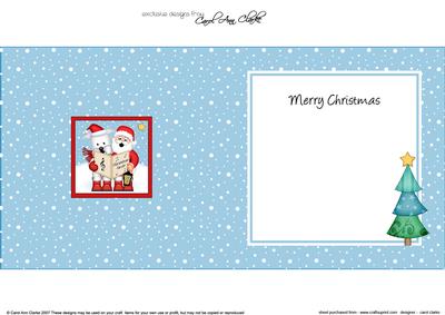 Xmas Santa & Westie Dog Approx 5.5" x 5.5" Square Insert