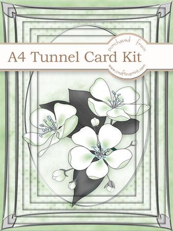 A4 Apple Blossom in Soft Sage Tunnel Card Kit