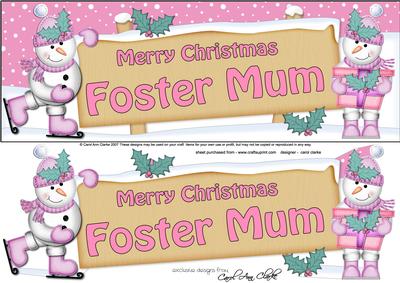 Xmas Foster Mum Snowmen Signpost Lge Dl Easicut 3D Decoupage