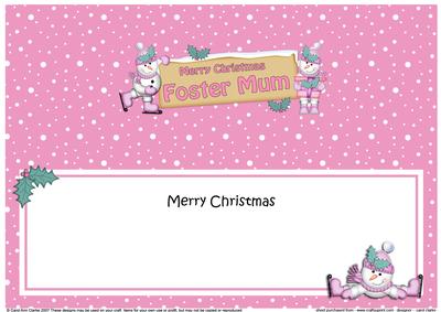 Xmas Foster Mum Snowmen Signpost Large Dl Matching Insert
