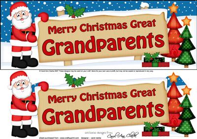 Xmas Great Grandparents Santa Signpost Lge Dl Decoupage