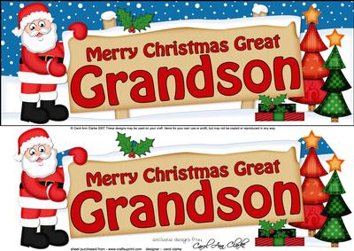 Xmas Great Grandson Santa Signpost Lge Dl Decoupage