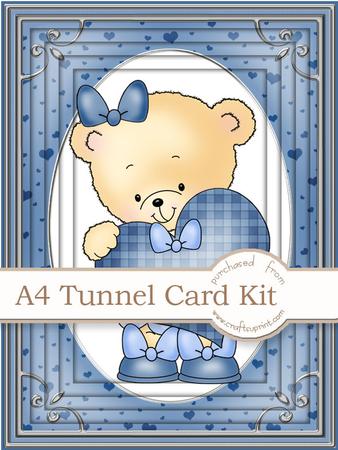 A4 Rosie's Heart in French Blue Tunnel Card Kit