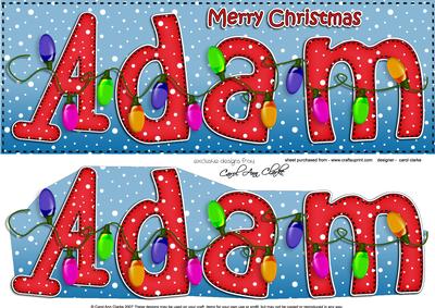 Xmas Adam Xmas Lights Large Dl & 3D Decoupage