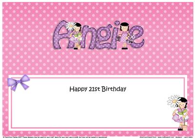 Girlz Birthday Angie Large Dl Matching Large Dl Insert