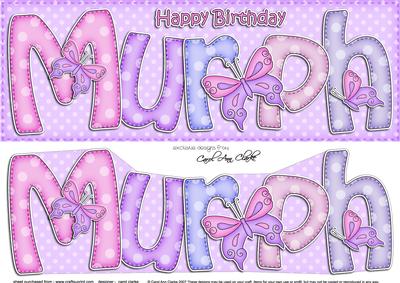 Birthday Murph Butterflies Large Dl Quick Card 3D Decoupage