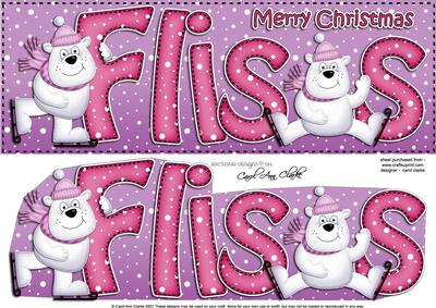 Xmas Fliss Polar Bears Large Dl & 3D Decoupage