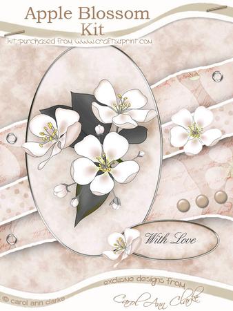 Apple Blossom Kit in Soft Beige with Step by Step Decoupage