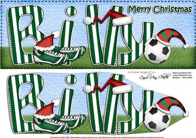 Xmas Billy Football Large Dl & 3D Decoupage