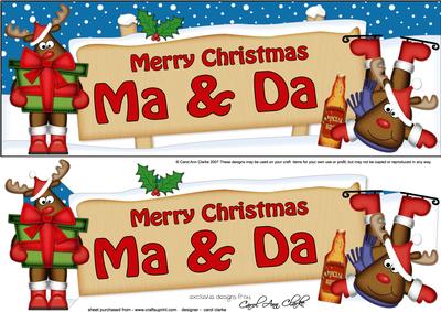 Xmas Ma & Da Rudolph Signpost Large Dl Easicut Decoupage