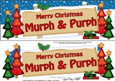 Xmas Murph & Purph Trees Signpost Large Dl Easicut Decoupage