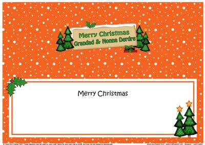 Xmas Grandad & Nonna Derdre Trees Signpost Large Dl Insert