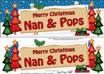 Xmas Nan & Pops Trees Lge Dl Easicut Decoupage