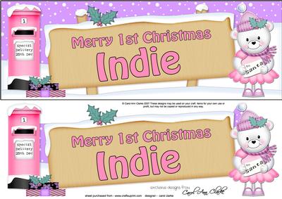 1st Xmas Indie Teddy Lge Dl Easicut Decoupage