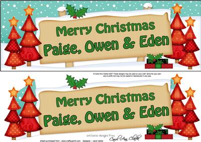 Xmas Paige, Owen & Eden Trees Lge Dl Easicut Decoupage