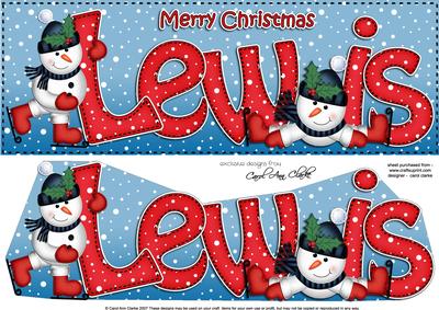 Xmas Lewis Snowmen Large Dl & 3D Decoupage