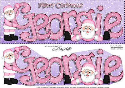 Xmas Georgie Santa Large Dl & 3D Decoupage