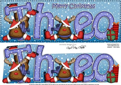 Xmas Theo Rudolph Large Dl & 3D Decoupage