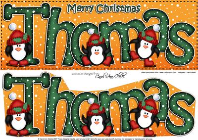 Xmas Thomas Penguins Large Dl & 3D Decoupage