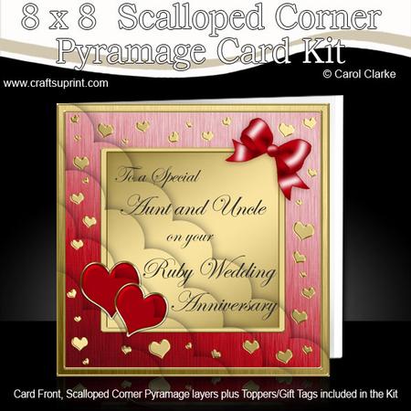 8 x 8 Ruby Anniversary Aunt & Uncle Scalloped Corner Kit