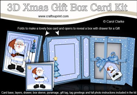 3D Xmas Santa's Sack Gift Box Card Kit & Pyramage