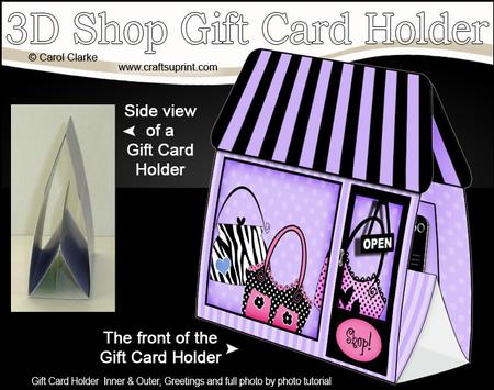 3D Little Handbag Shop Gift Card Holder