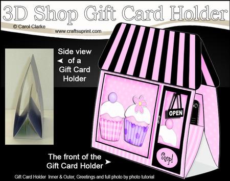 3D Little Cake Shop Gift Card Holder