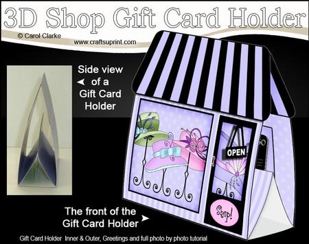 3D Little Hat Shop Gift Card Holder