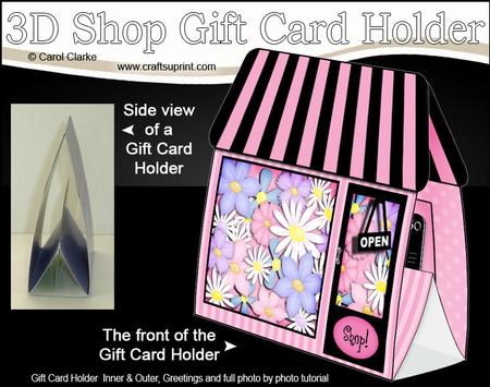 3D Little Flower Shop Gift Card Holder