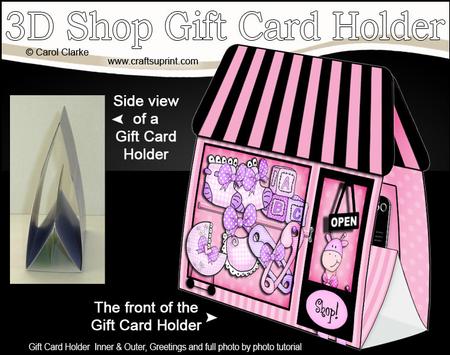 3D Little Baby Girl Shop Gift Card Holder