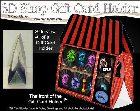 3D Little Record Shop Gift Card Holder