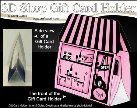 3D Little Bistro Shop Gift Card Holder