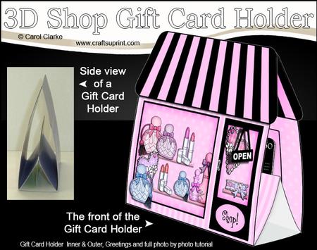 3D Pamper Yourself Shop Gift Card Holder