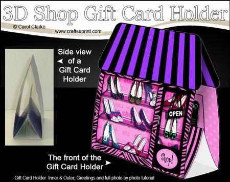 3D Little Shoe Shop Gift Card Holder