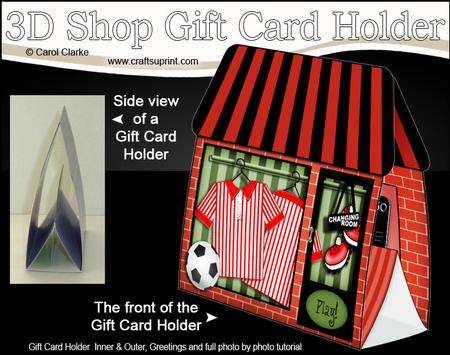 3D Little Football Shop Gift Card Holder