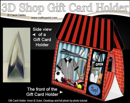 3D Little Sports Shop Gift Card Holder