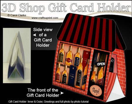 3D Little Whisky Shop Gift Card Holder