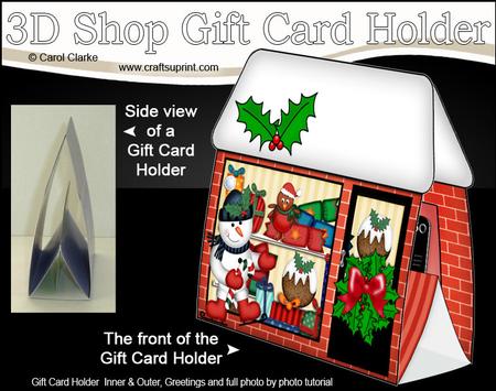 3D Little Christmas Shop Gift Card Holder