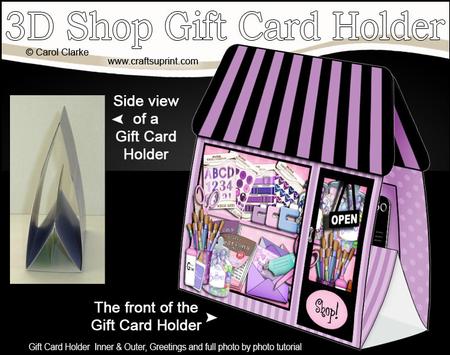 3D Little Craft Shop Gift Card Holder