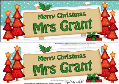 Xmas Mrs Grant Trees Signpost Lge Dl Decoupage