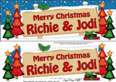 Xmas Richie & Jodi Trees Signpost Lge Dl Decoupage