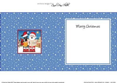 Carol Singing Santa & Scottie Dog Merry Carollers Insert