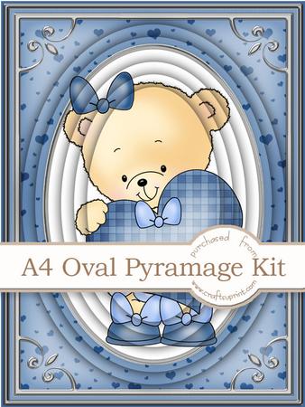 A4 Rosie's Heart in French Blue Pyramage Kit